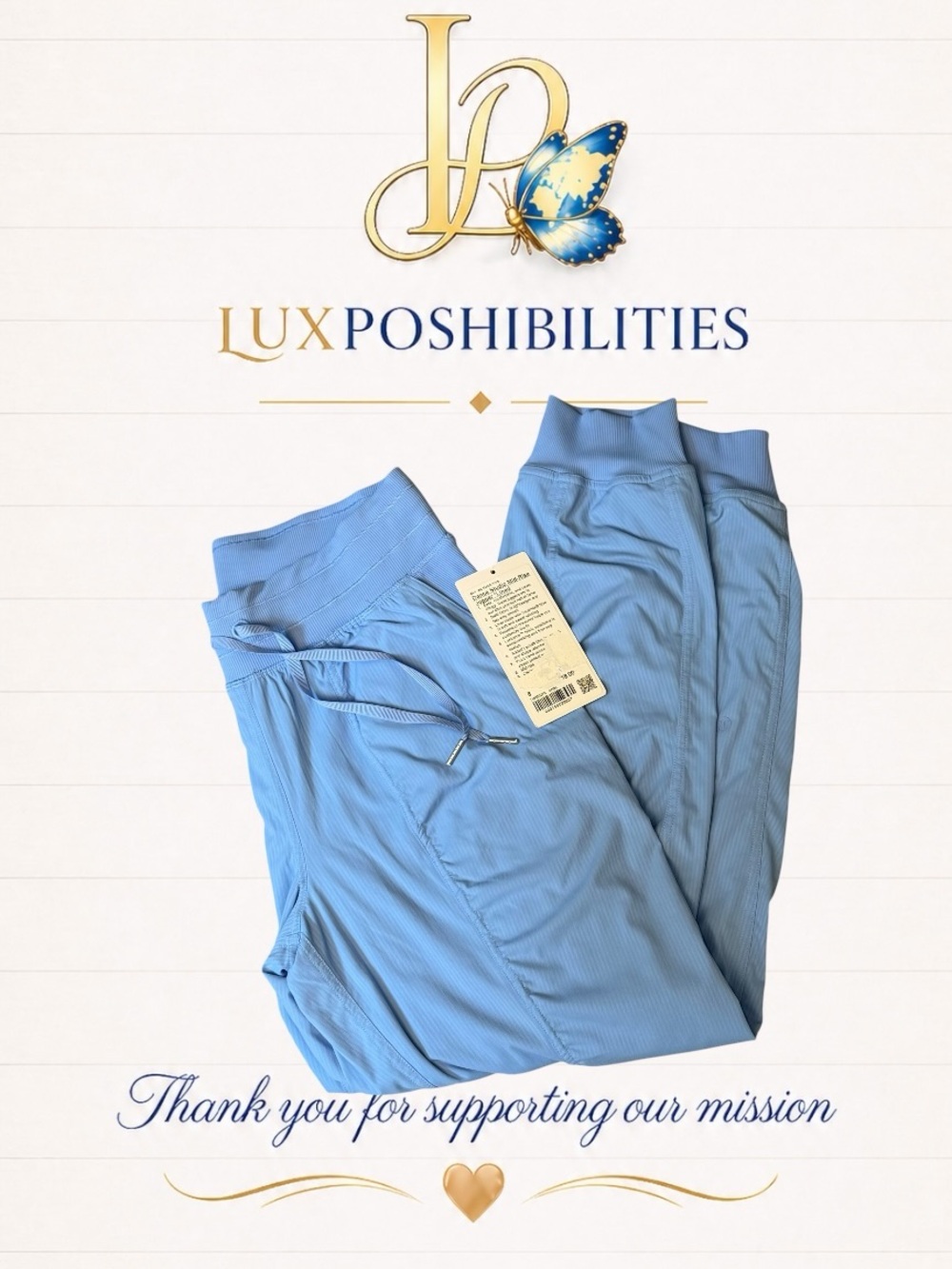 Lululemon NWT Mid rise  dance studios joggers lined size 8